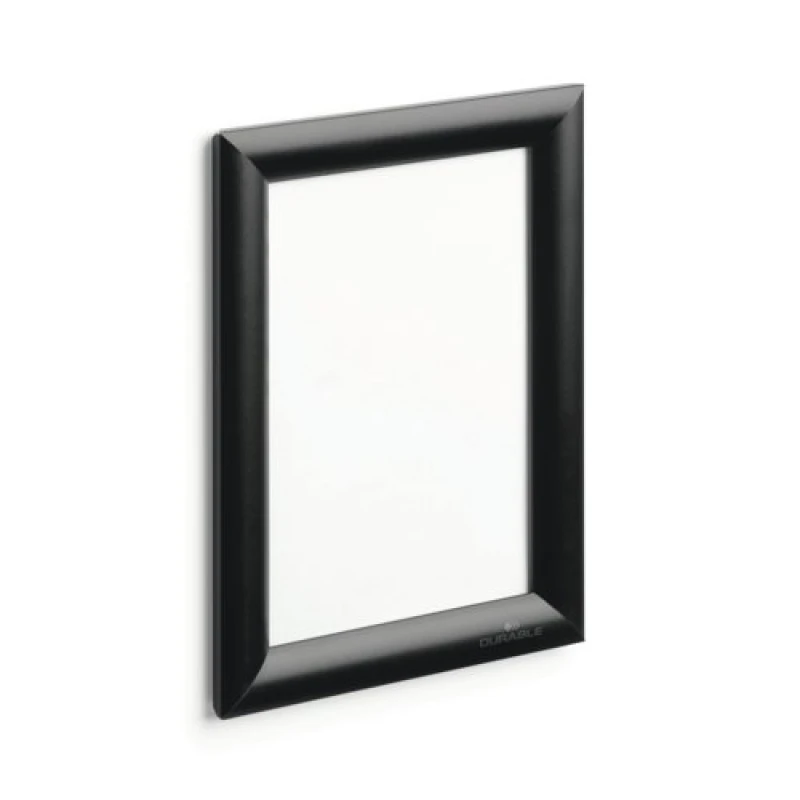 Image of Durable Durable Aluminium Snap Frame Retail Clip Poster Holder Notice Board - A5 Black Black