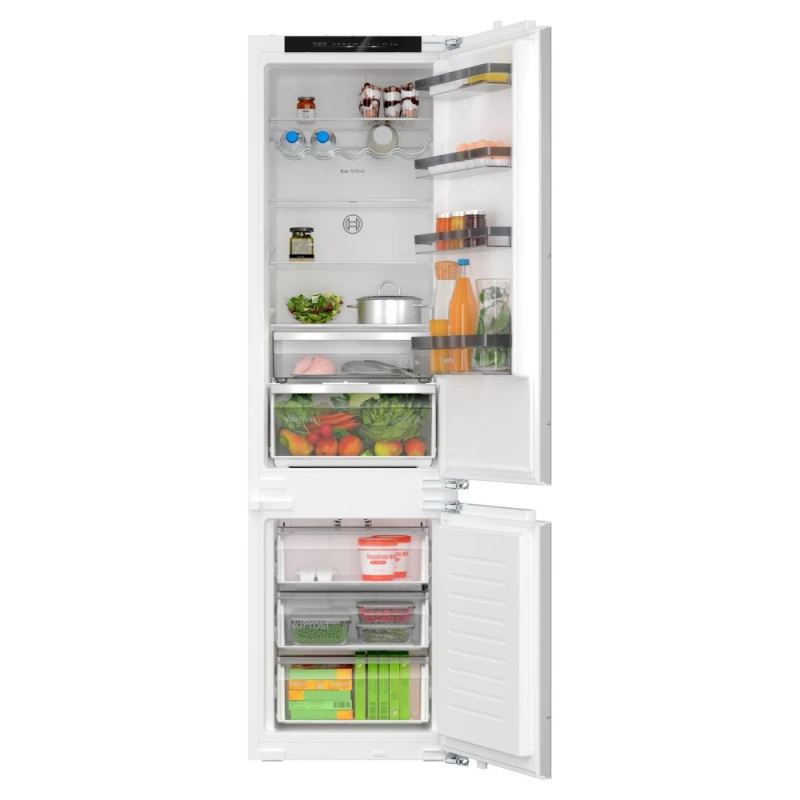 Image of Bosch Serie 4 KIN96VFD0G 194cm 70/30 Integrated Frost Free Fridge Freezer with Fixed Door Hinge - White - D Rated