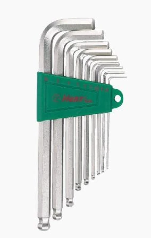 Image of HANS 16774-9M Angled Screwdriver Set Number of tools: 9, Spanner Size: 10, Tool Steel Tool Steel Angled Screwdriver Set (6627)