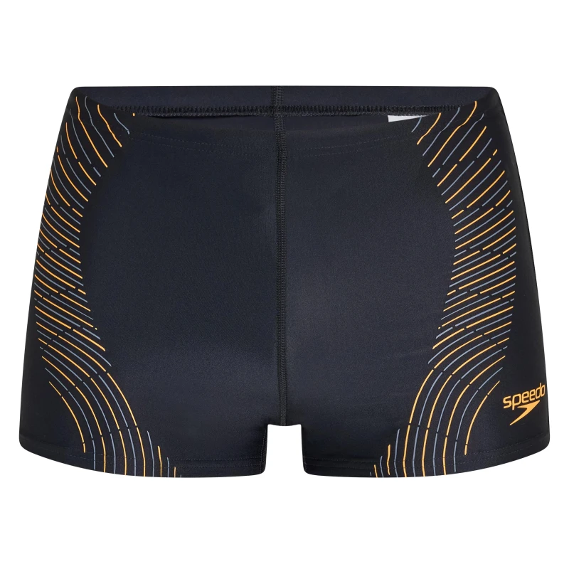 Image of Speedo Mens Tech Ash Swim Shorts Black/Orange male 30
