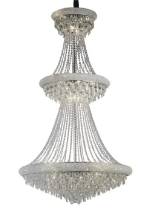 Image of Alexandra Ceiling Pendant Chandelier 3 Tier 29 Light Polished Chrome, Crystal