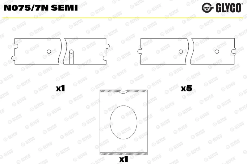 Image of Camshaft bearings GLYCO N075/7N SEMI