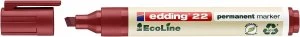 Image of edding 22 EcoLine Permanent Chisel Tip Marker Red PK10