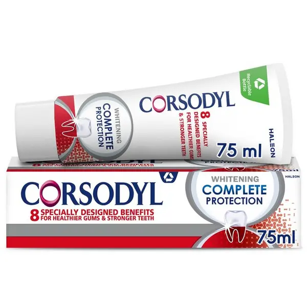 image of Corsodyl Complete Protection Whitening Toothpaste 75ml