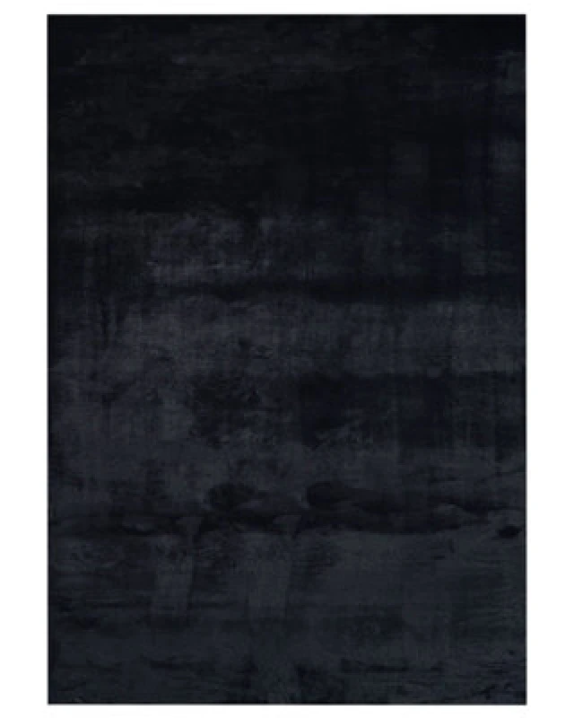 Image of Beliani Faux Fur Rug Mirpur Black 160 X 230 Cm