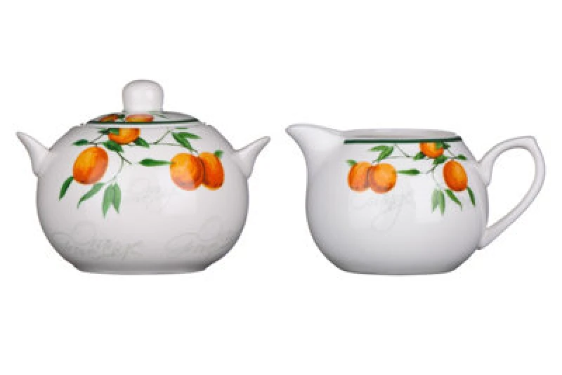 Image of Interiors by Premier Orchard Fruits Orange Grove Sugar And Cream Set Multi