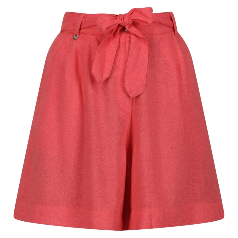 Image of Regatta Sabela Tie Belt Casual Shorts - Orange Orange 12