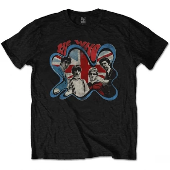 Image of Who - The - Groovy Border Unisex Large T-Shirt - Black