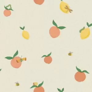 Image of Holden Decor Tutti Fruity Cream/Orange Wallpaper