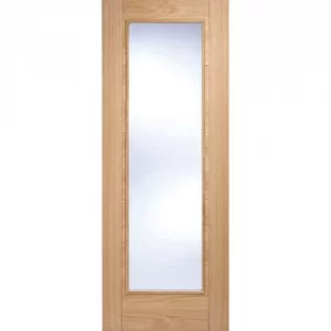 Image of LPD Internal Oak VANCOUVER Pattern 10 Pre-Finished 1 Light Clear Glazed Fire Door FD30 (27" x 78")