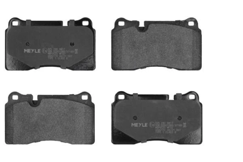 Image of MEYLE 025 240 9817 Brake pad set Front Axle, prepared for wear warning indicator, Original Quality, with anti-squeak plate Brake Pad Set,disc brake (