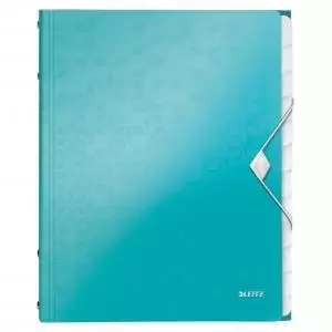 image of Leitz WOW Divider Book A4 Polypropylene 12 Tabs Ice Blue 46340051