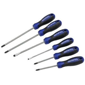 image of Faithfull Boxed Soft Grip Screwdriver Set 6 Piece SL/PH/PZ