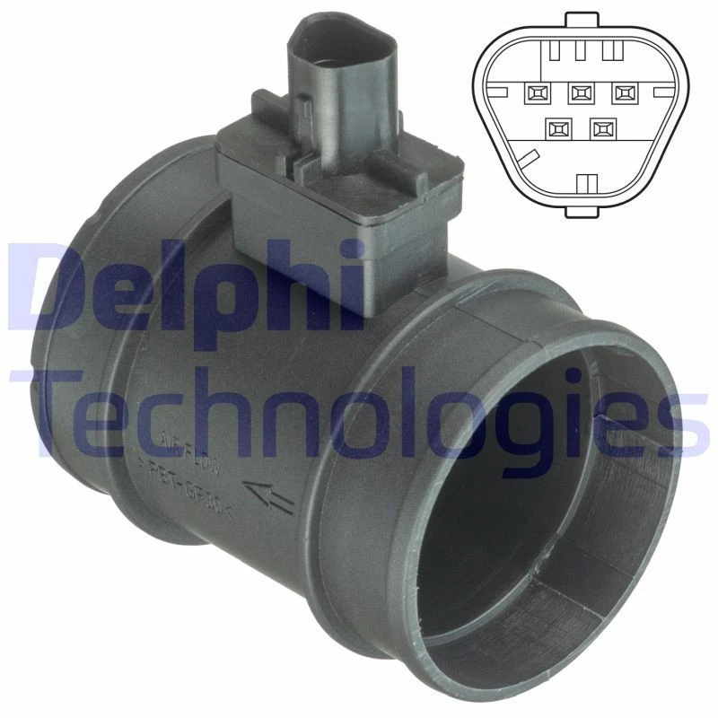 Image of DELPHI Mass air flow sensor DELPHI AF10398-12B1