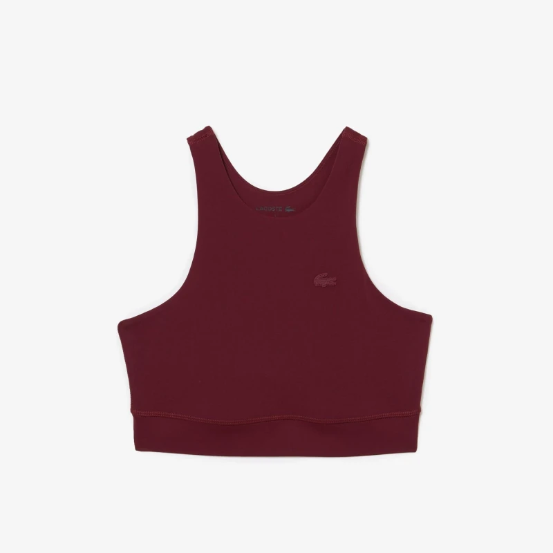 Image of Lacoste Quick-Dry Recycled Polyamide Stretch Bra - Red Red L