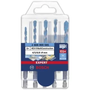 Image of Bosch Accessories EXPERT MultiConstruction HEX-9 2608900585 Multi-purpose drill bit set 5 Piece 4 mm, 5 mm, 6 mm, 8mm Hex shank 5 pc(s)