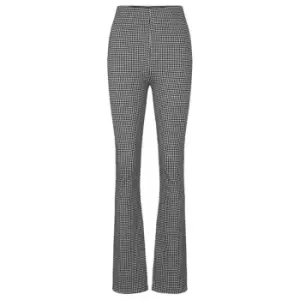 image of Hugo Dogtooth High Waist Trousers - Grey