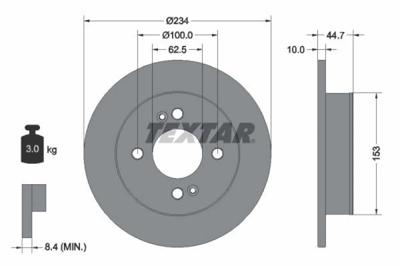 Image of Brake disc TEXTAR 92291603