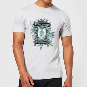 Image of Harry Potter Triwizard Tournament Beauxbatons Mens T-Shirt - Grey - XS - Grey