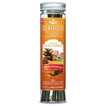 Image of Spiced Pine Cones Scentsicles - Christmas Tree Scented Sticks - 6 piece