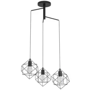 Image of Netlighting Straiton 3 Lamp Cluster Pendant Ceiling Light Black