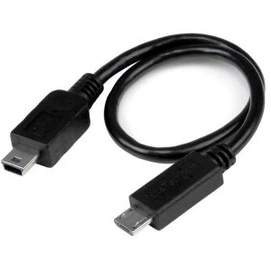 image of USB OTG Cable Micro USB to Mini USB M/M 8 inch