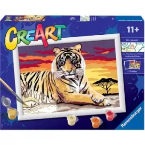Image of Ravensburger CreArt Paint By Numbers Kit - Majestic Tiger