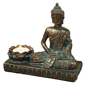 image of Thai Buddha Figurine Tealight Holder 16.5cm