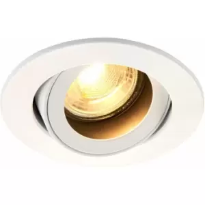 image of Loops - Recessed Tiltable Ceiling Downlight - 50W GU10 Reflector LED - Matt White