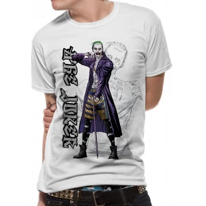 image of Suicide Squad - Cartoon Joker Mens Small T-Shirt - White