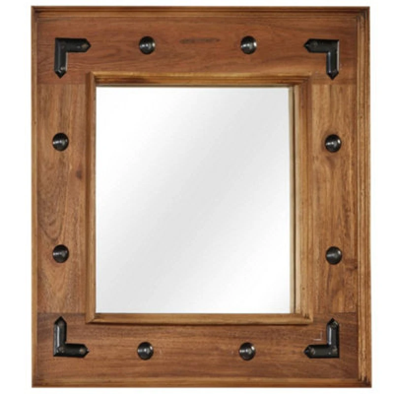 Image of VIDAXL Mirror Solid Acacia Wood 50x50cm Vidaxl 8718475602095