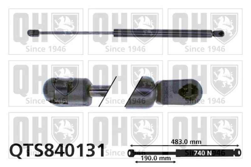 Image of QUINTON HAZELL Tailgate strut QUINTON HAZELL QTS840131
