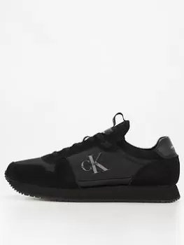Image of Calvin Klein Jeans Runner Sock Trainers - Triple Black, Triple Black, Size 45, Men