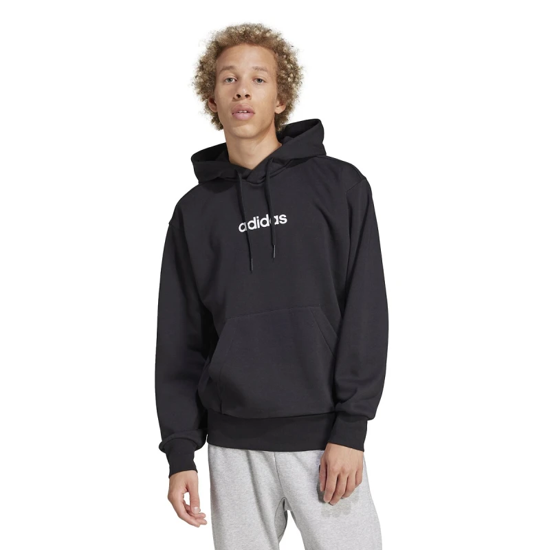 Image of Adidas SPORTSWEAR Essential Fleece Hoodie Black Cotton M