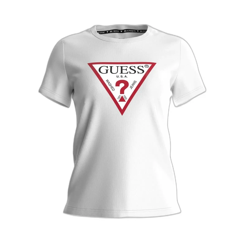 Image of Guess Triangle Logo T-Shirt 14795040 White