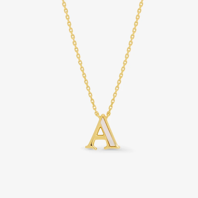 Image of Inicio 14K Gold Plated Pearl Initial Pendant - A Pendant Necklaces One Size Gold 73393710000