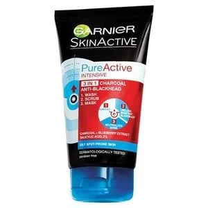 image of Pure Active 3in1 Charcoal Blackhead Mask Wash Scrub 150ml