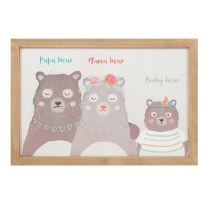 image of Boho Bear Family Framed Art