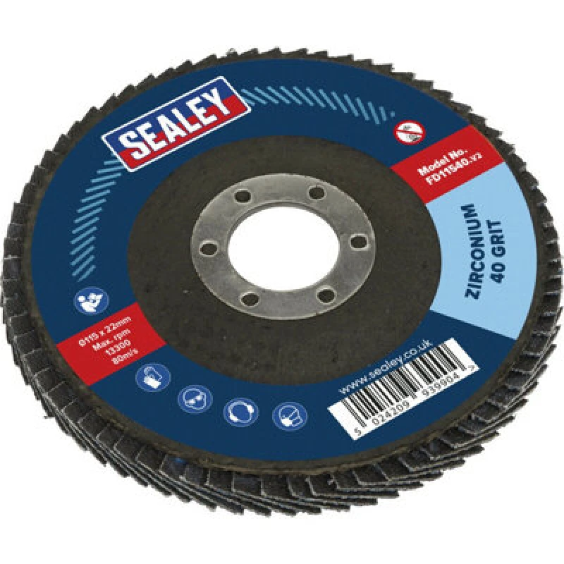 Image of Loops 115mm Zirconium Flap Disc - 22mm Bore - Depressed Centre Disc - 40 Grit Multi