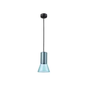 Image of Perama Dome Ceiling Pendant Light Glass 1x GU10 Blue
