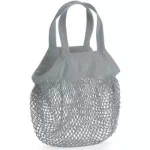 image of Westford Mill Mini Mesh Organic Cotton Grocery Bag (One Size) (Pure Grey)