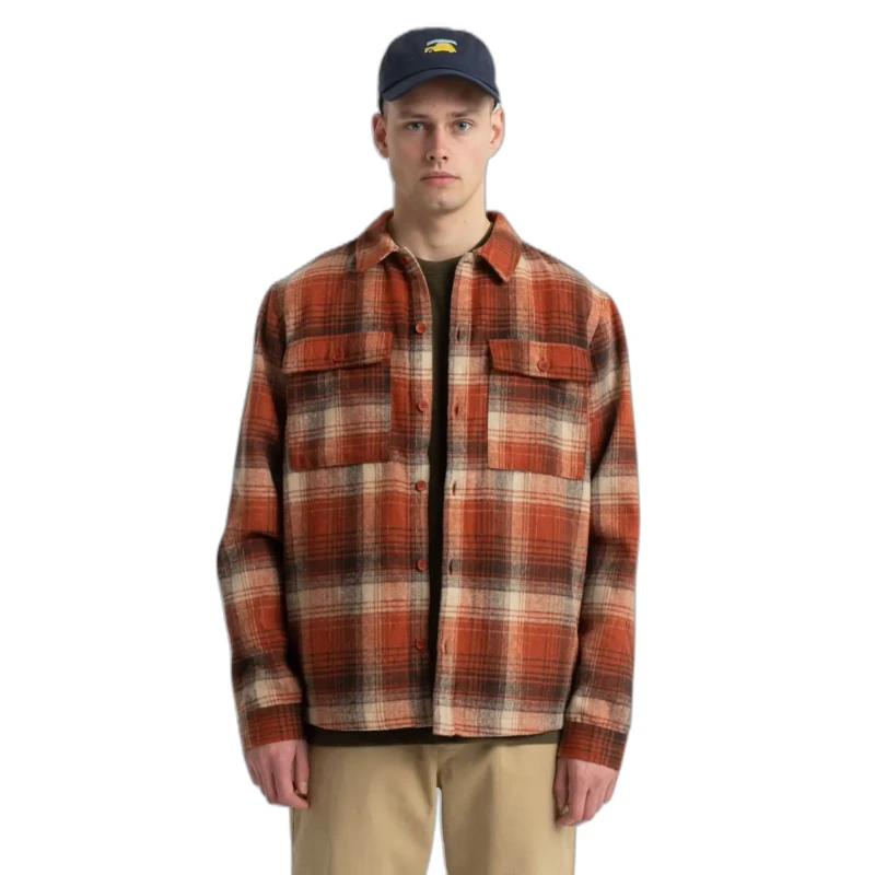 Image of Revolution Shirt Revolution Lined Orange Male S