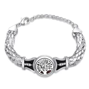 image of Artisan Tree of LIfe Silver Plated Bangle