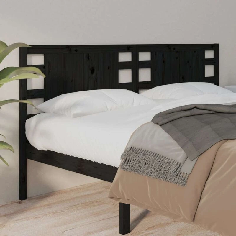 Image of VIDAXL Headboard Black 206x4x100cm Solid Wood Pine Vidaxl 8720287006756