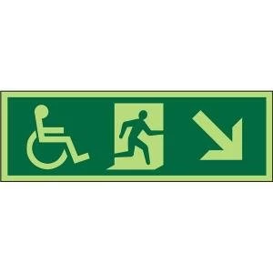 image of Stewart Superior 2mm Photoluminescent Acrylic Exit Signs 450x150