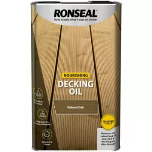 image of Ronseal Nourishing Decking Oil - 5L - Natural Oak - Natural Oak