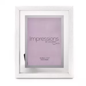 image of Impressions White Wooden Frame Perspex Border 5" x 7"