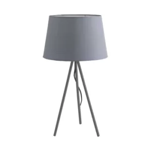 Image of Fan Europe MARILYN Table Lamp with Round Tapered Shade Grey, Cotton Lampshade 30x58.5cm