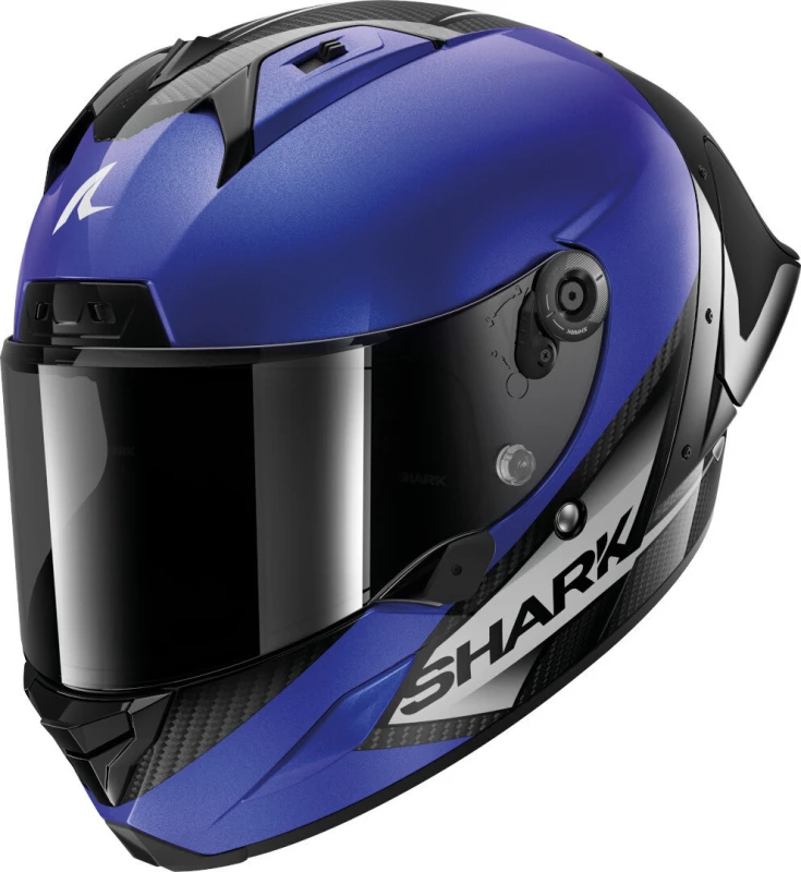 Image of Shark Aeron-GP Blank SP DBA Carbon Blue Anthracite Glossy Full Face Helmet Size XS