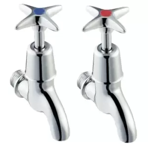 image of Deva - Cross Handle 1/2 Inch BS5412 Bib Taps Pair - Chrome